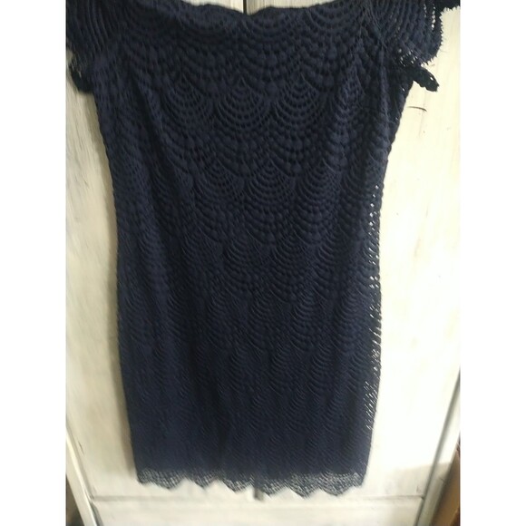 Lilly Pulitzer Crocheted Off The Shoulder Dress Blue Size Small Boho Cottage... - Picture 3 of 11